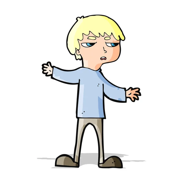 Cartoon boos jongen — Stockvector