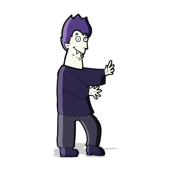 Cartoon-Vampir winkt mit den Händen — Stockvektor