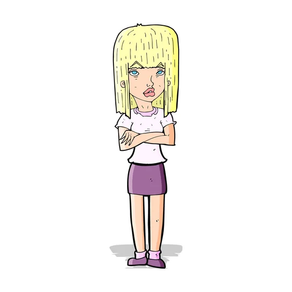 Cartoon vrouw permanent — Stockvector