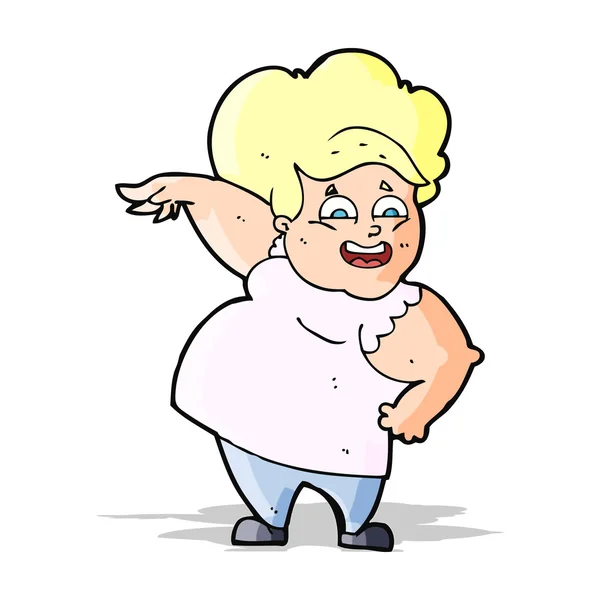 Cartoon oveweight vrouw — Stockvector