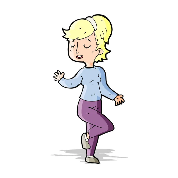 Cartoon dansende vrouw — Stockvector