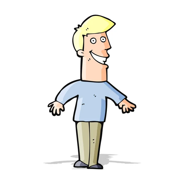 Cartoon Grijnzende man — Stockvector