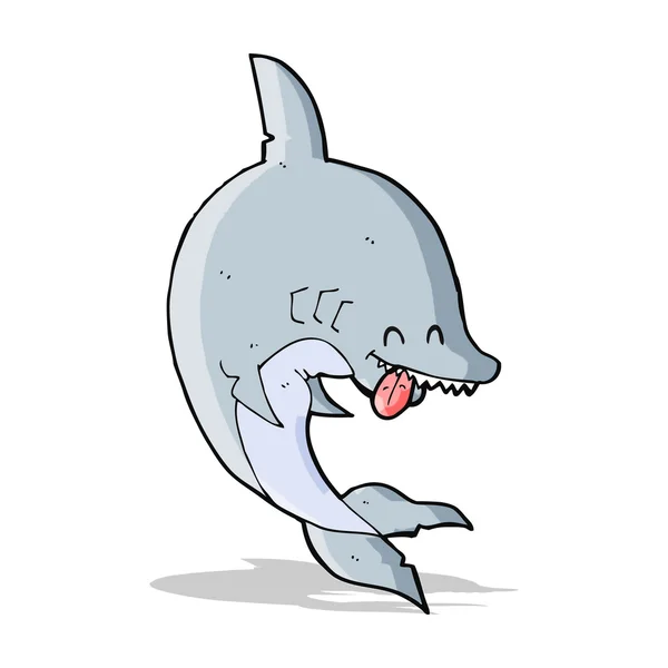 可爱的卡通鲨鱼 — 图库矢量图片