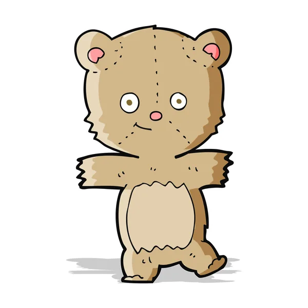 Dibujos animados divertido osito de peluche — Vector de stock