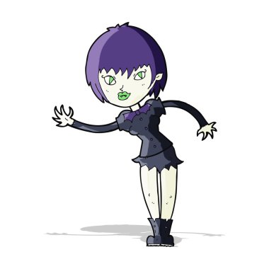 karikatür vampir kız karşılama