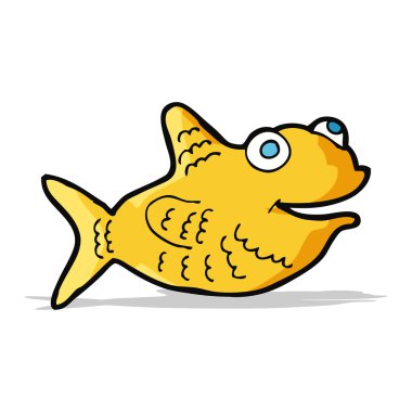 karikatür mutlu balık