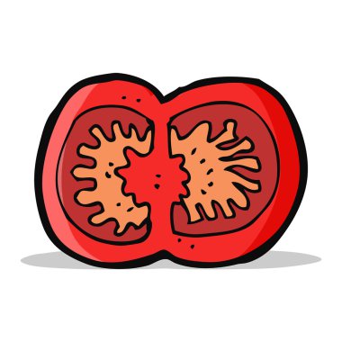 dilimlenmiş domates çizgi film