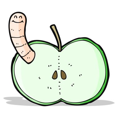 solucanlı çizgi film elması