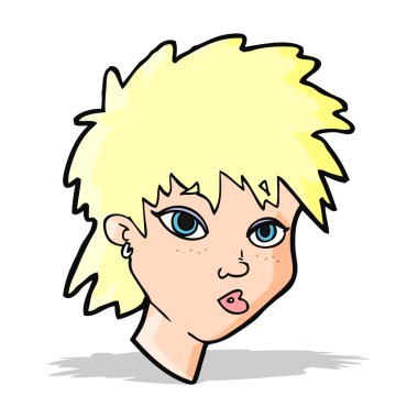 karikatür meraklı kız