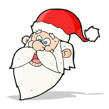 Çizgi film neşeli Noel Baba yüzü