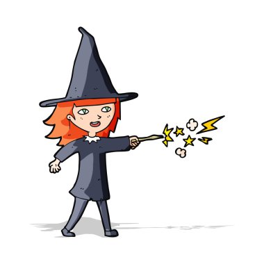 Çizgi film cadısı kız büyüsü
