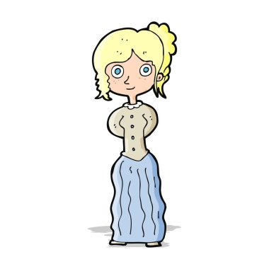 karikatür mutlu kadın