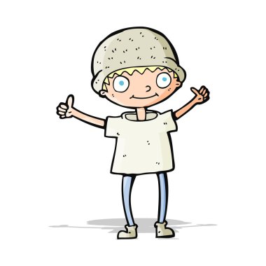 Pozitif tavırlı çizgi film çocuğu.