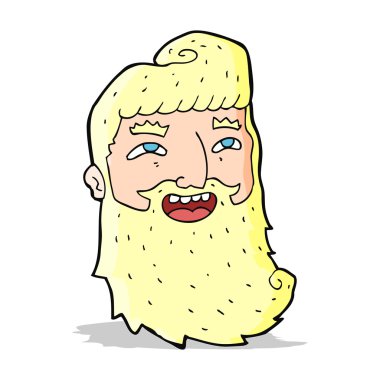 Çizgi filmdeki sakallı adam gülüyor