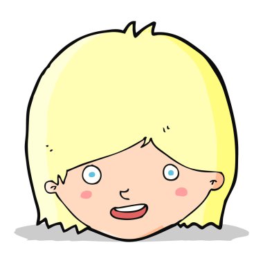 çizgi film mutlu kadın yüzü