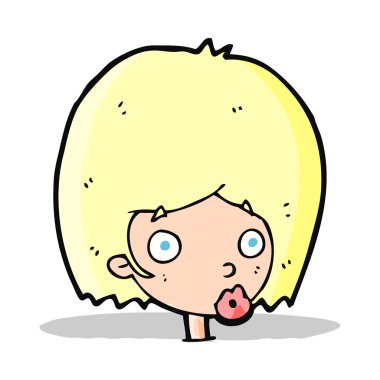 Çizgi film kadın yüzüne şaşırdı