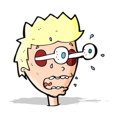 Çizgi film, gözleri fırlayan adamı şaşırttı.