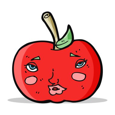 yüzlü çizgi film elması