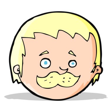 Çizgi filmdeki bıyıklı adam.