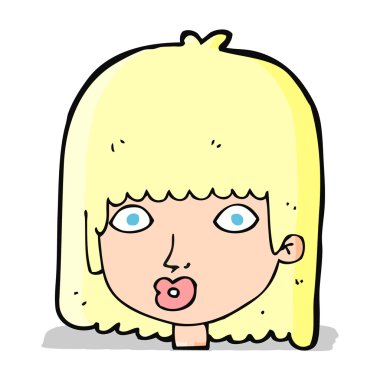 karikatür şaşırmış kadın