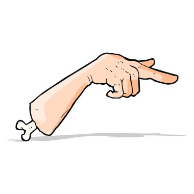 Cadılar Bayramı el işaret eden karikatür
