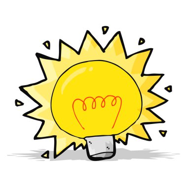 çizgi film elektrik ampulü