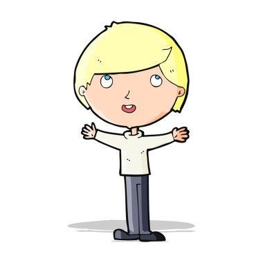 karikatür mutlu çocuk