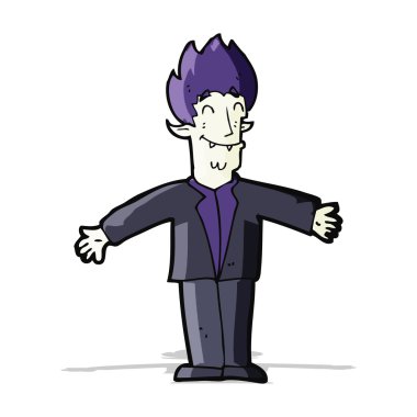 karikatür mutlu vampir
