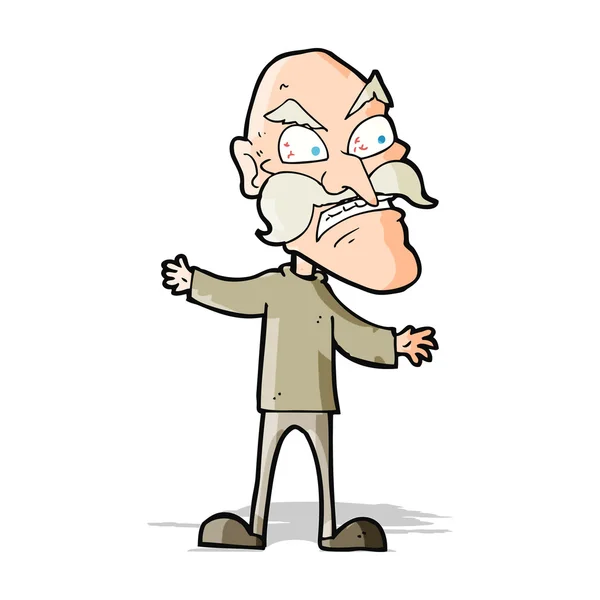 Kreskówka zły stary człowiek — Wektor stockowy