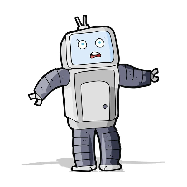 Dibujos animados divertido robot — Vector de stock