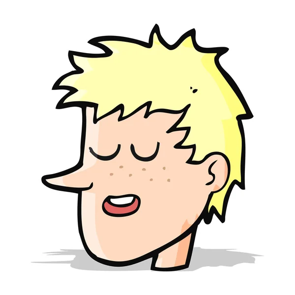 Cartone animato volto ragazzo felice — Vettoriale Stock