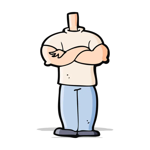 접힌된 팔으로 몸 만화 (혼합과 일치 하는 만화 또는 추가 자신의 — 스톡 벡터