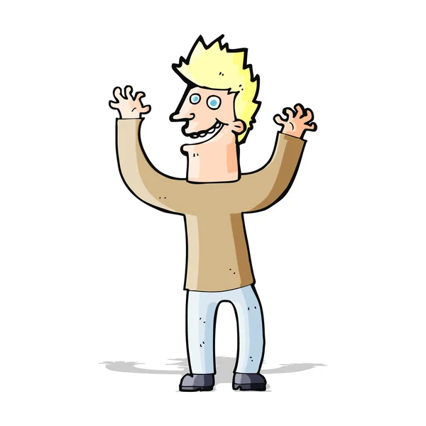 Cartoon excited man — Stock Vector