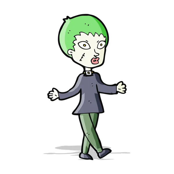 Tecknad halloween zombie kvinna — Stock vektor