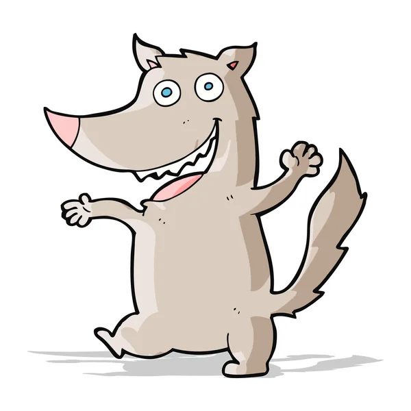 漫画幸せなオオカミ — ストックベクタ