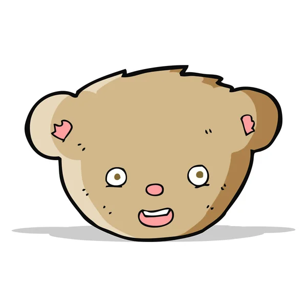 Cara de urso de pelúcia desenhos animados — Vetor de Stock