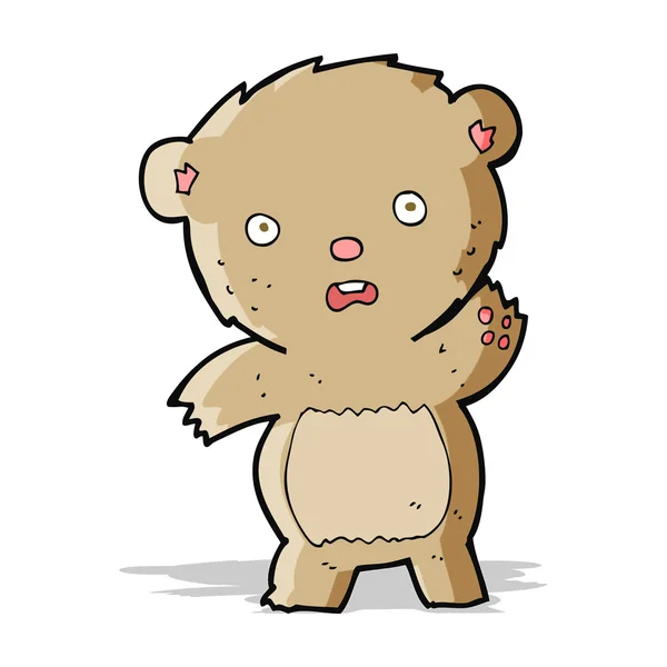 Cartoon unhappy teddy bear — Stock Vector