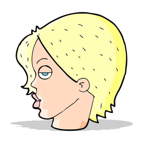 Tecknad kvinna höja ögonbrynet — Stock vektor