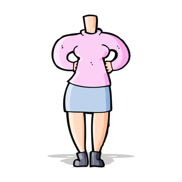 Cuerpo femenino de dibujos animados (añadir fotos o mezclar y emparejar dibujos animados ) — Vector de stock