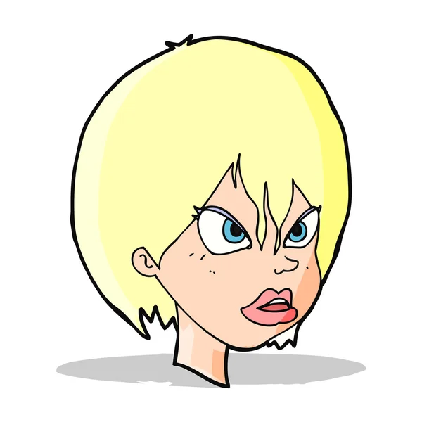 Cartoon annoyed woman — Stock Vector