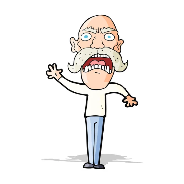 Καρτούν θυμωμένος γέρος — Διανυσματικό Αρχείο