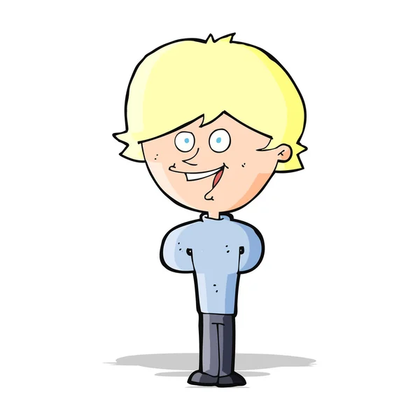 Cartoon gelukkige jongen — Stockvector