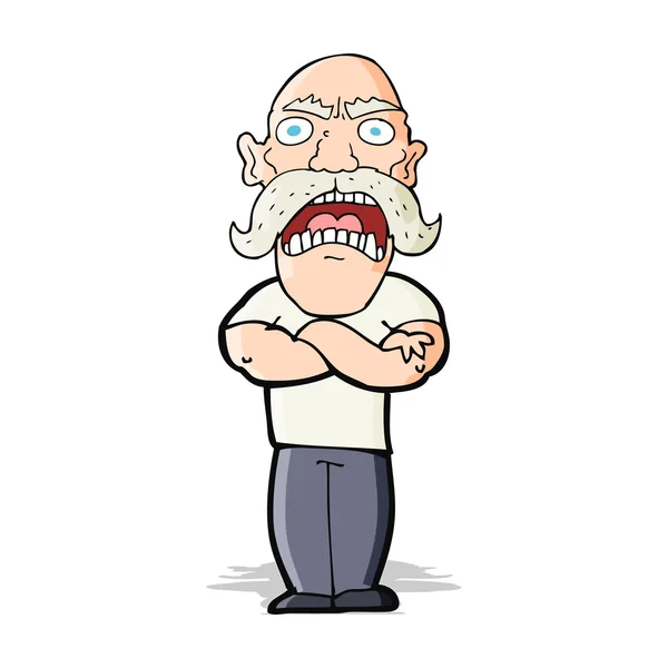 Cartoon angry man — Stock Vector