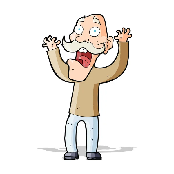 Cartoon old man getting a fright — Stock Vector
