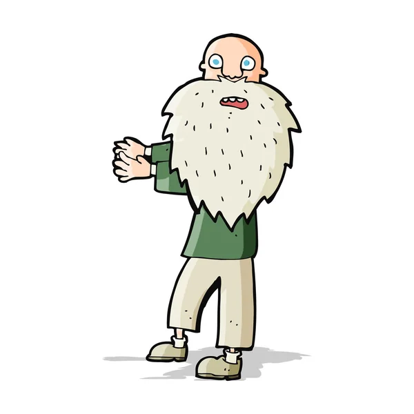 Desenho animado barbudo velho homem —  Vetores de Stock