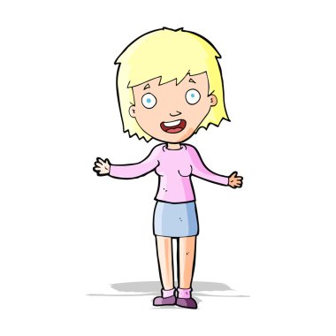 çizgi film heyecanlı kadın