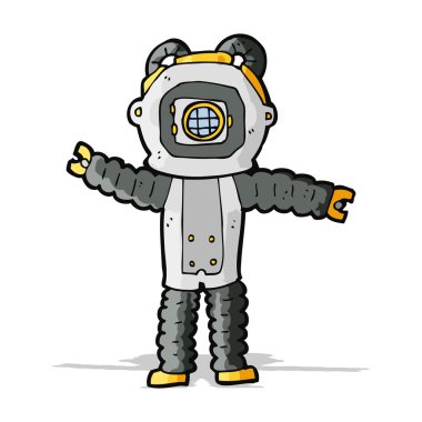 çizgi film derin deniz dalgıcı