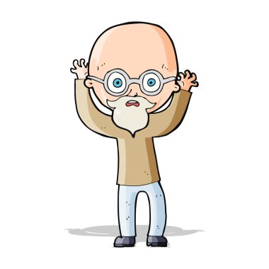 Çizgi film stresli kel adam