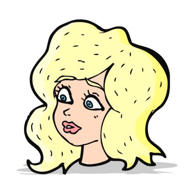 Çizgi filmdeki kadın endişeli görünüyor.