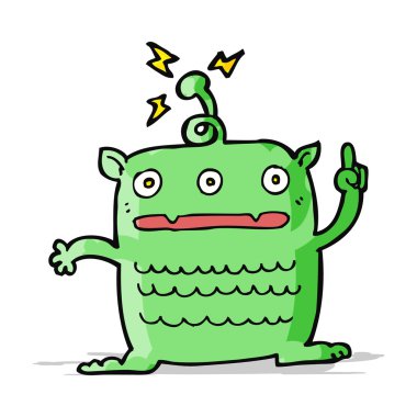 garip küçük uzaylı karikatür